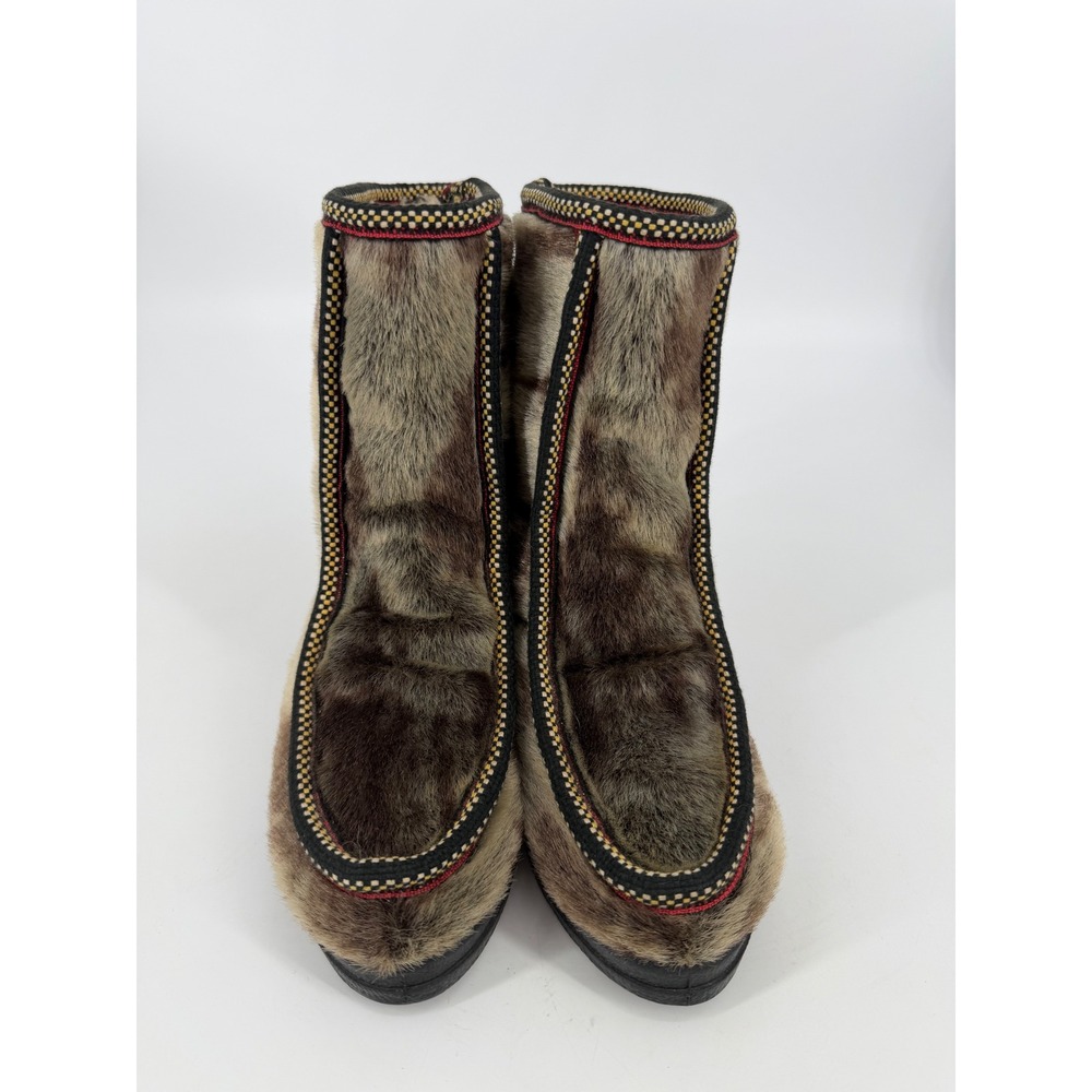 Vintage Dunhams Eskipades Womens Fur Mukluk Boots 8795 Size 5 Snow Ski Lodge 70s